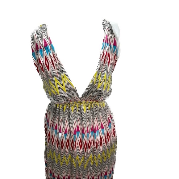 Common Thread silky satin, vintage print maxi sundress, like new, medium - Picture 10 of 10